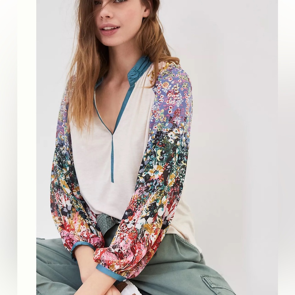 Anthropologie Tiny Flowy Floral Eleanor Top - Medium
